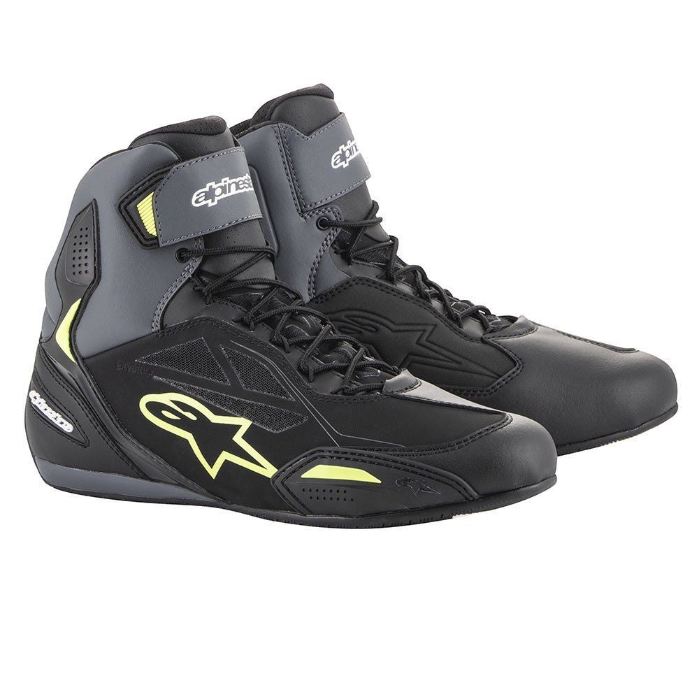 Alpinestars Faster 3 Drystar Shoes - Black / Grey / Yellow Fluo
