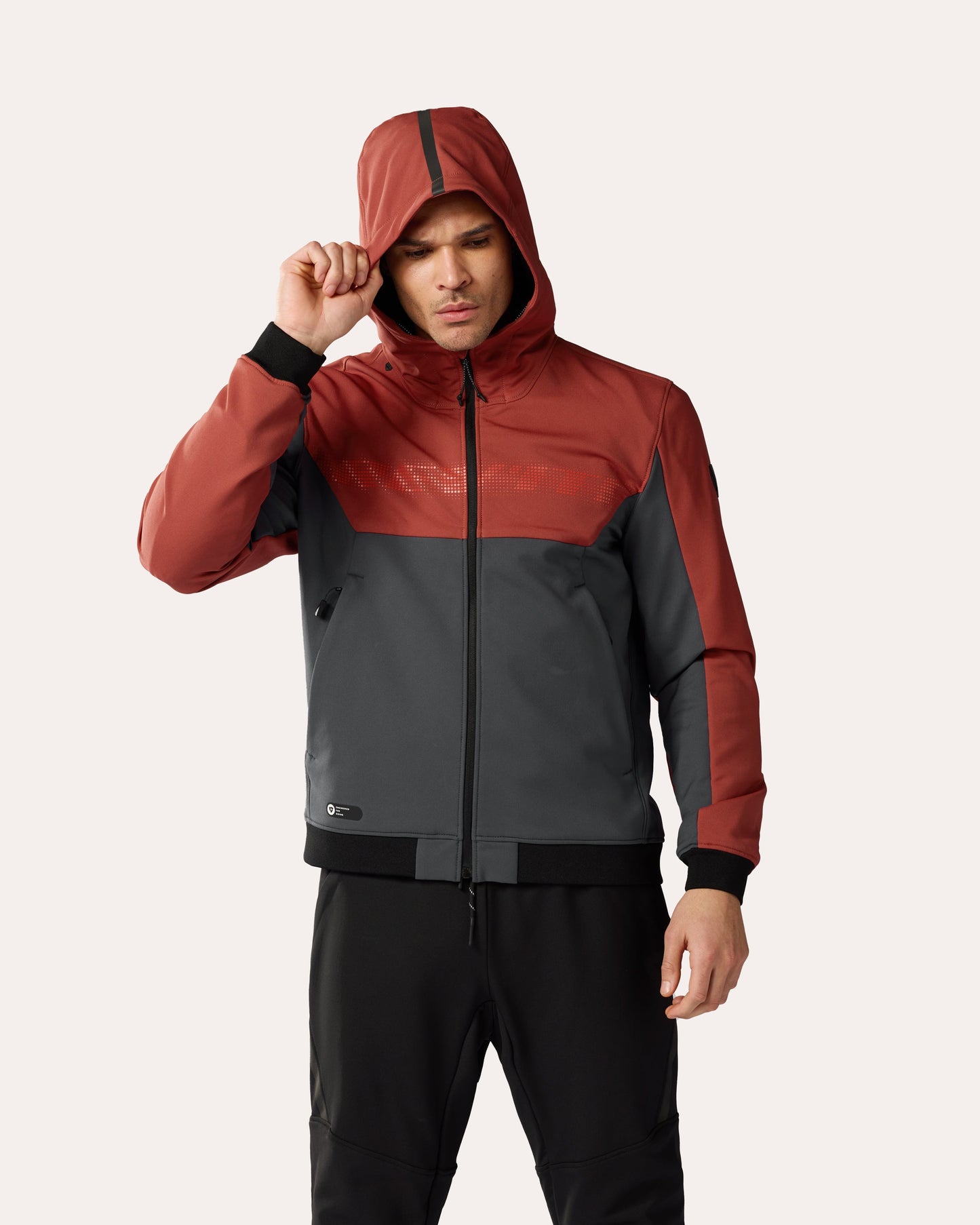 Hoodie Parabolica 2 | Burgundy Red-Grey