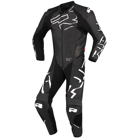 Richa Stradale GP Leather 1pc Suit - Black / White