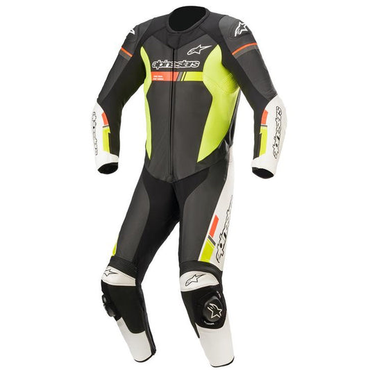 Alpinestars GP Force Chaser 1 Piece Leather Suit - Black / White / Red / Flo Yellow