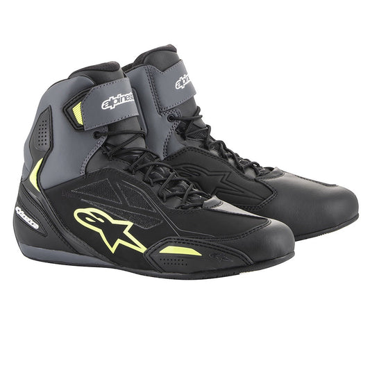 Alpinestars Faster 3 Drystar Shoes - Black / Grey / Yellow Fluo