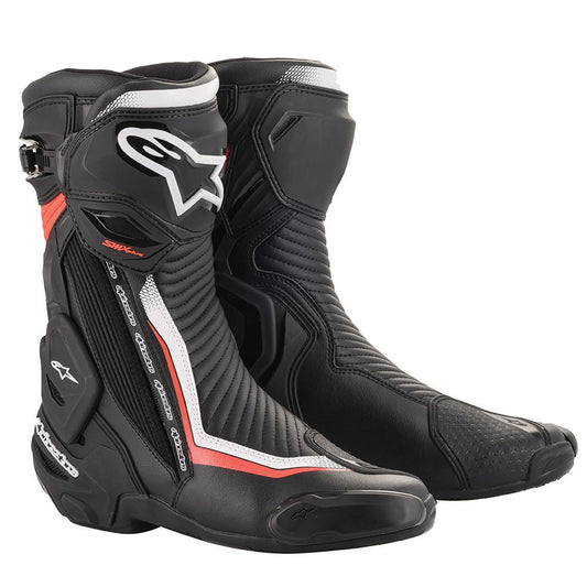 Alpinestars SMX Plus v2 Boots - Black / White / Red Fluo